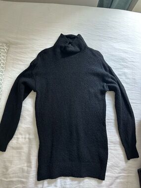 Nordstrom Black Turtleneck Long-Sleeve Dress